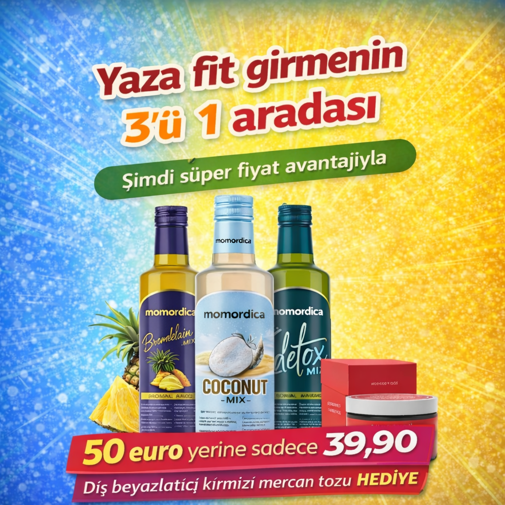 Momordica 3ü 1 Arada Seti (Kırmızı Mercan Tozu Hediye)