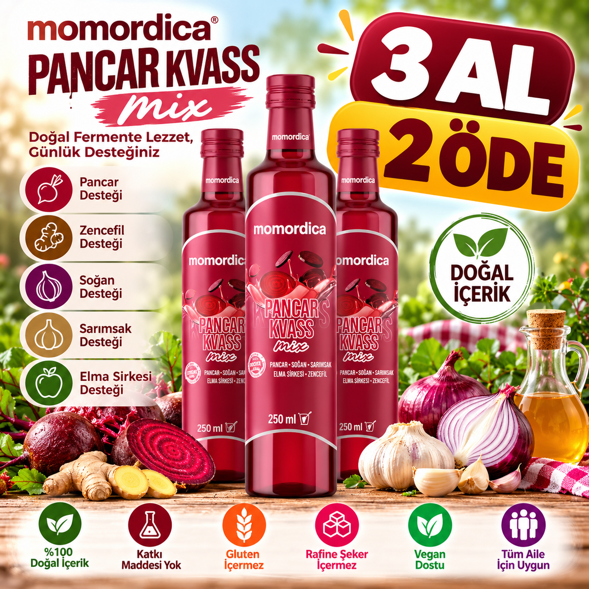 MOMORDICA PANCAR KVASS MIX – 3 AL 2 ÖDE! 3 Adet!