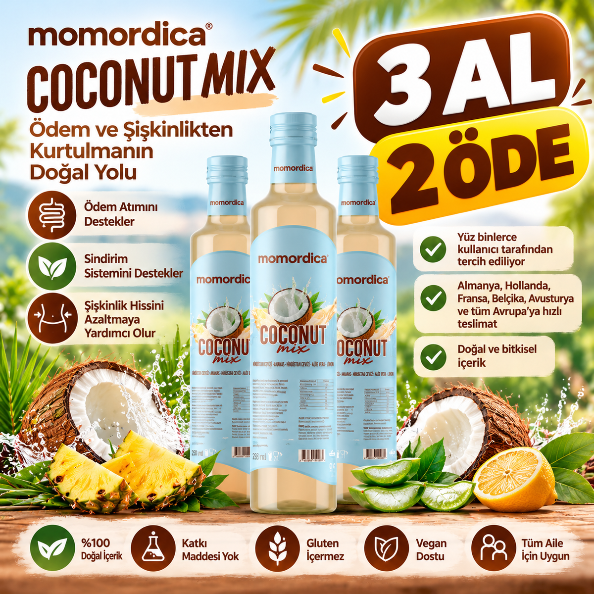 MOMORDICA COCONUT MIX – 3 AL 2 ÖDE! 3 Adet!
